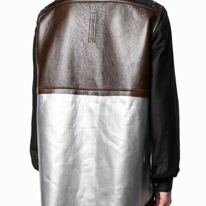 Rick Owens Black, Brown, and Silver Shirt Jacket